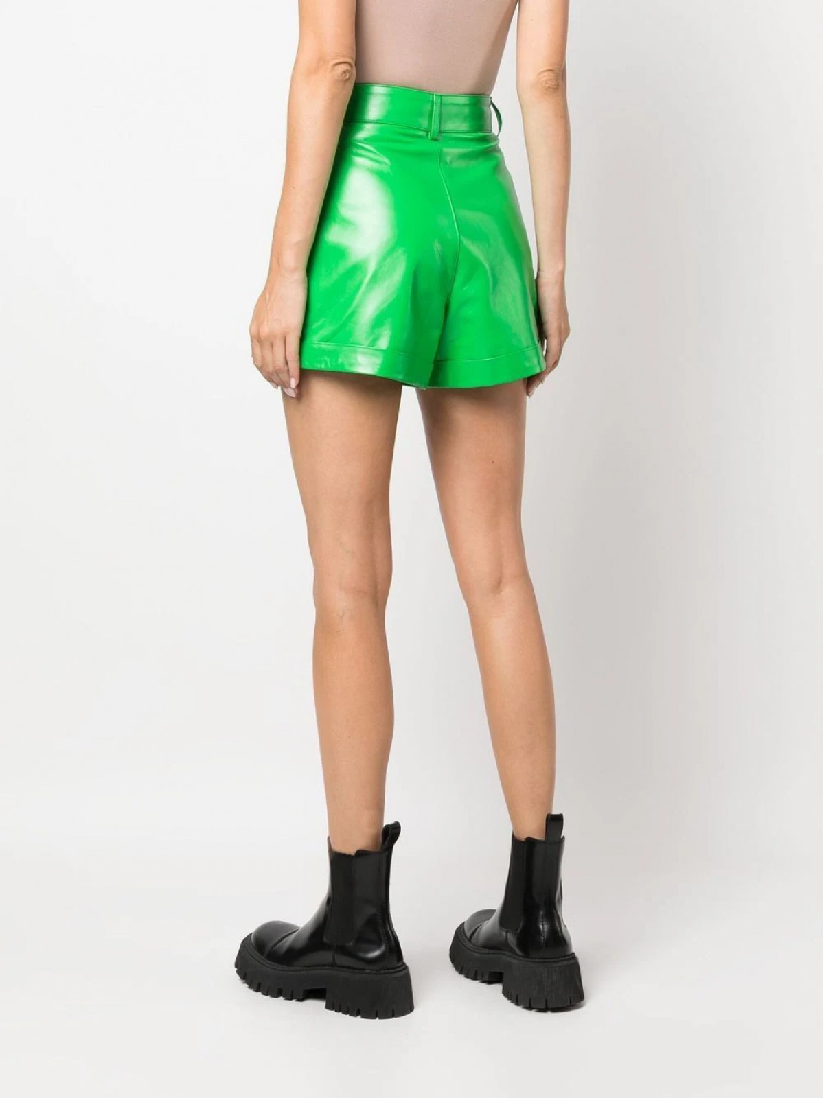 HIGH-WAISTED LEATHER SHORTS