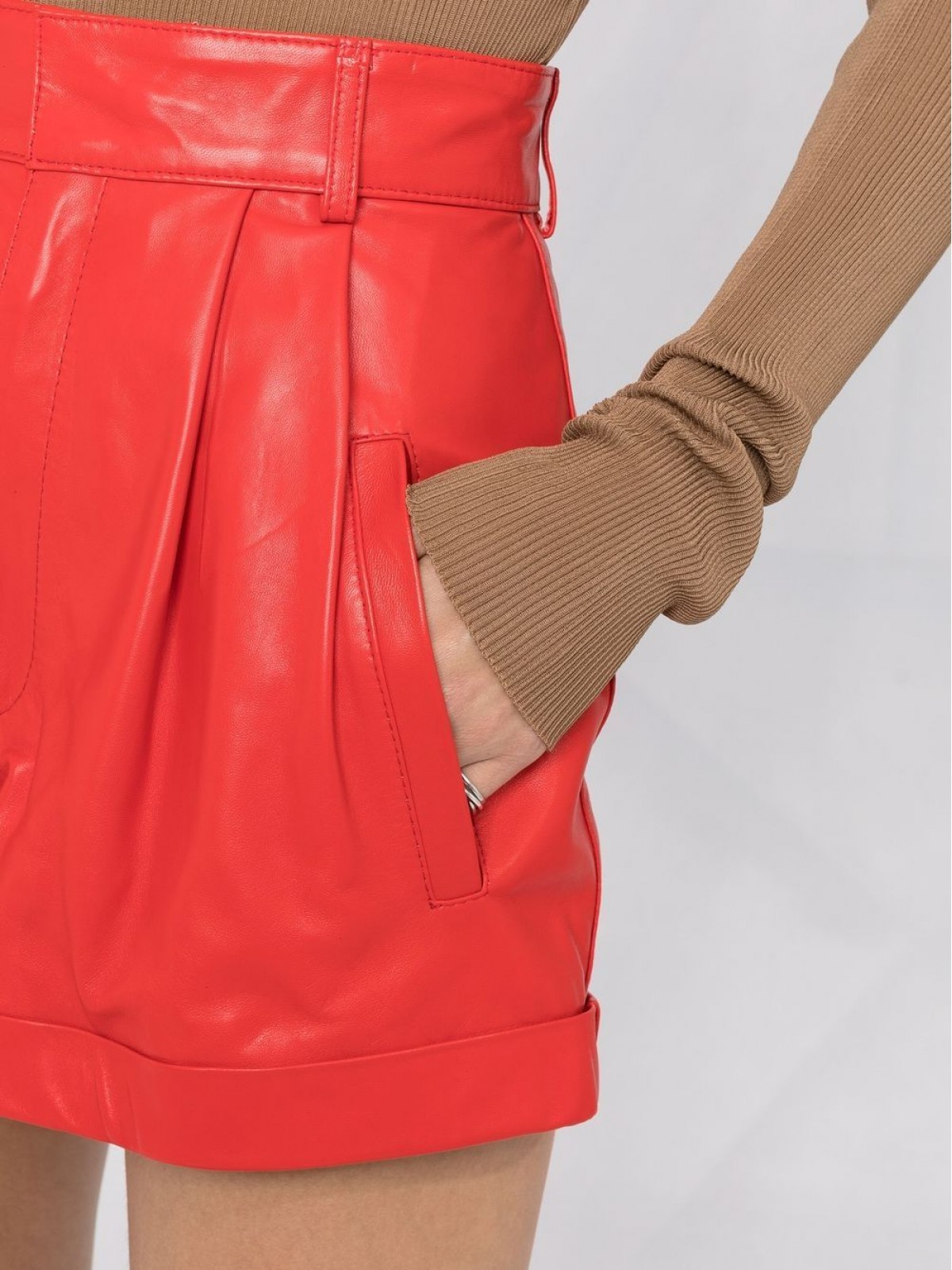 FLARED LEATHER SHORTS