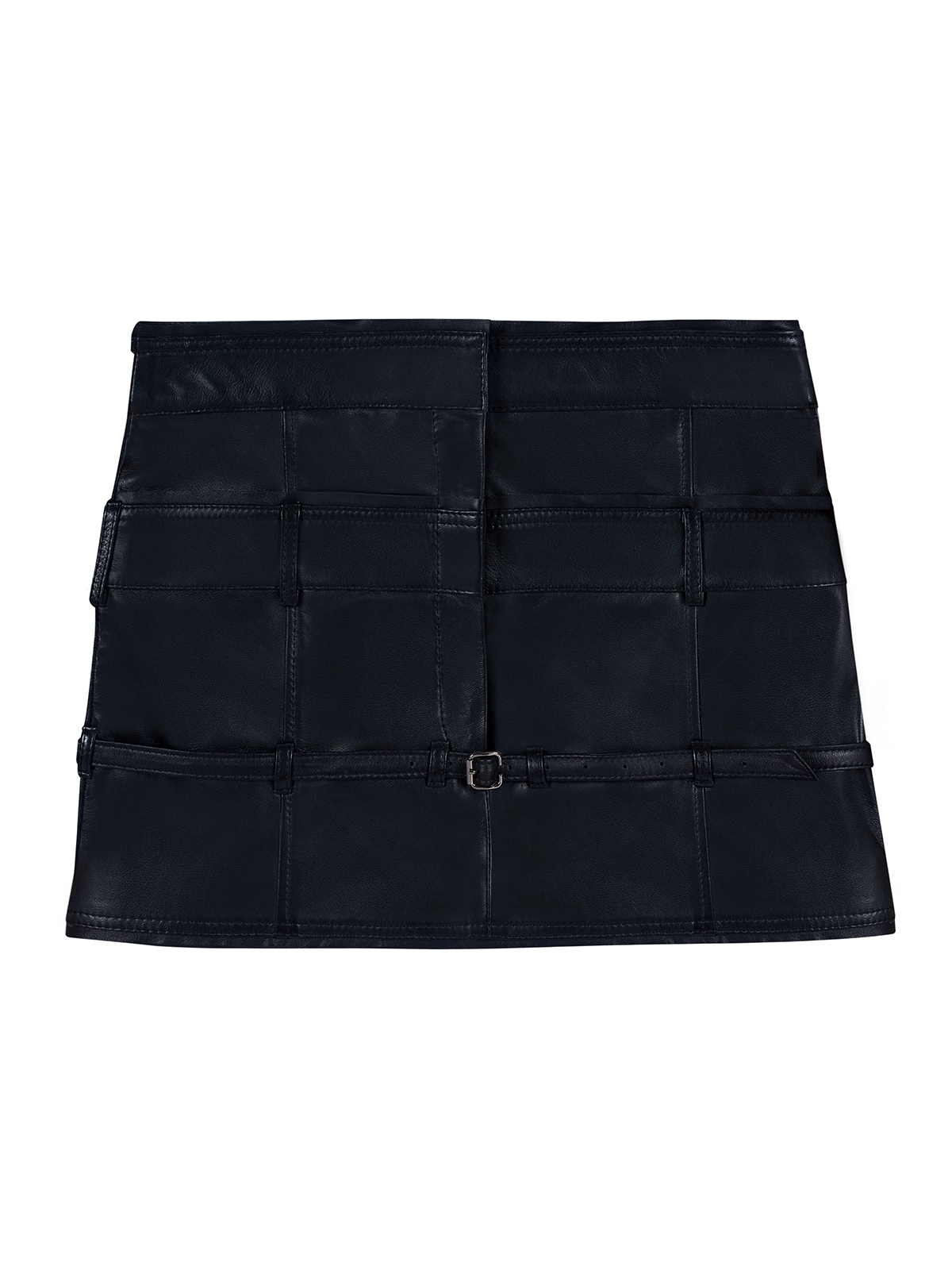 Fusta mini din piele cu curea