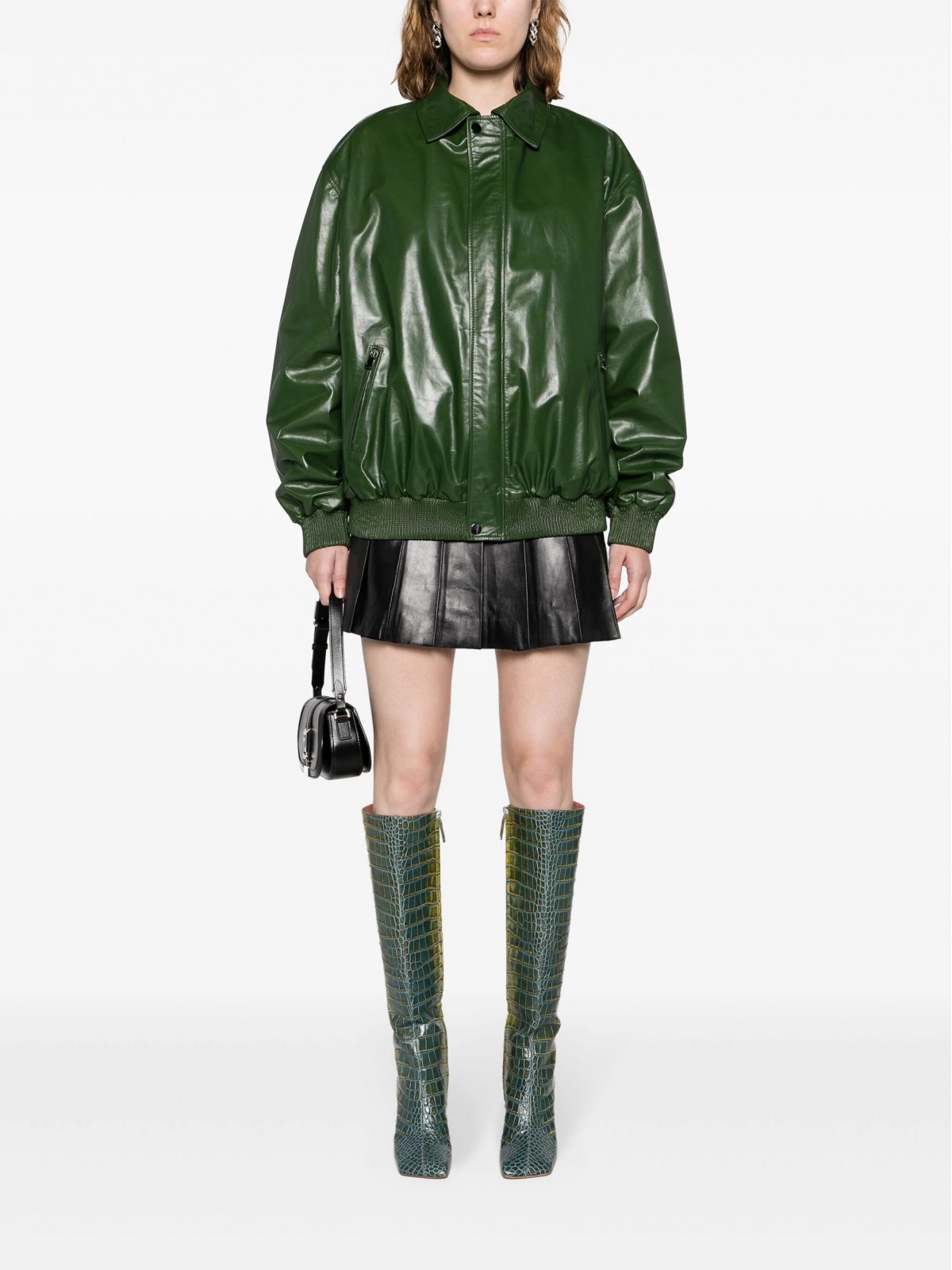 LEATHER BOMBER JACKET