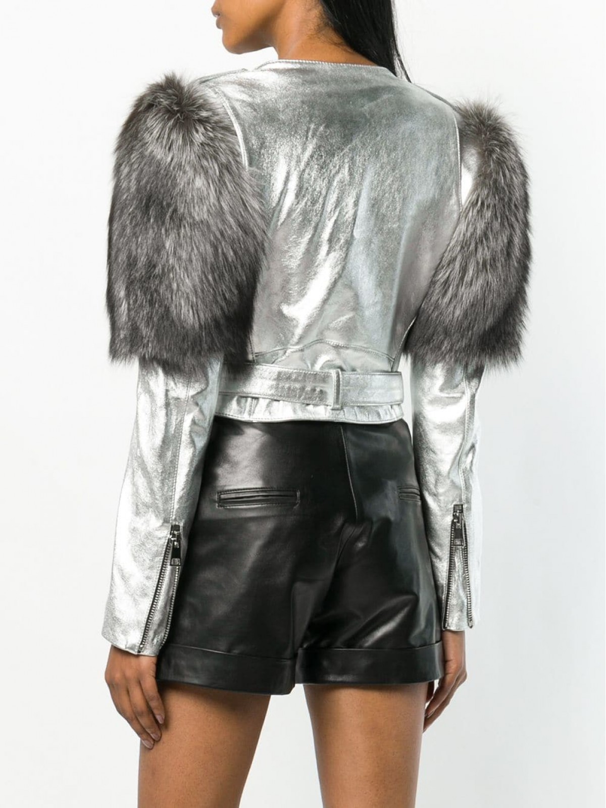 FOX FUR BIKER JACKET